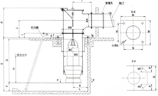 钢制井筒式安装及尺寸