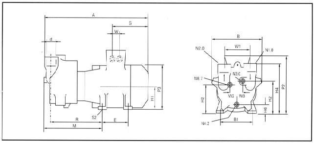 SKA2(2BV)水环真空泵外形尺寸图